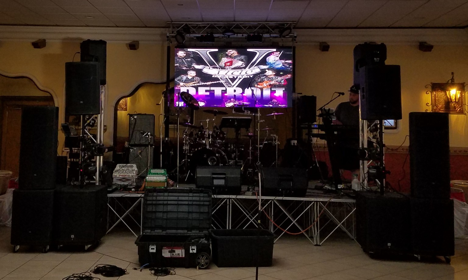 Classic stage production with LED wall and PA system