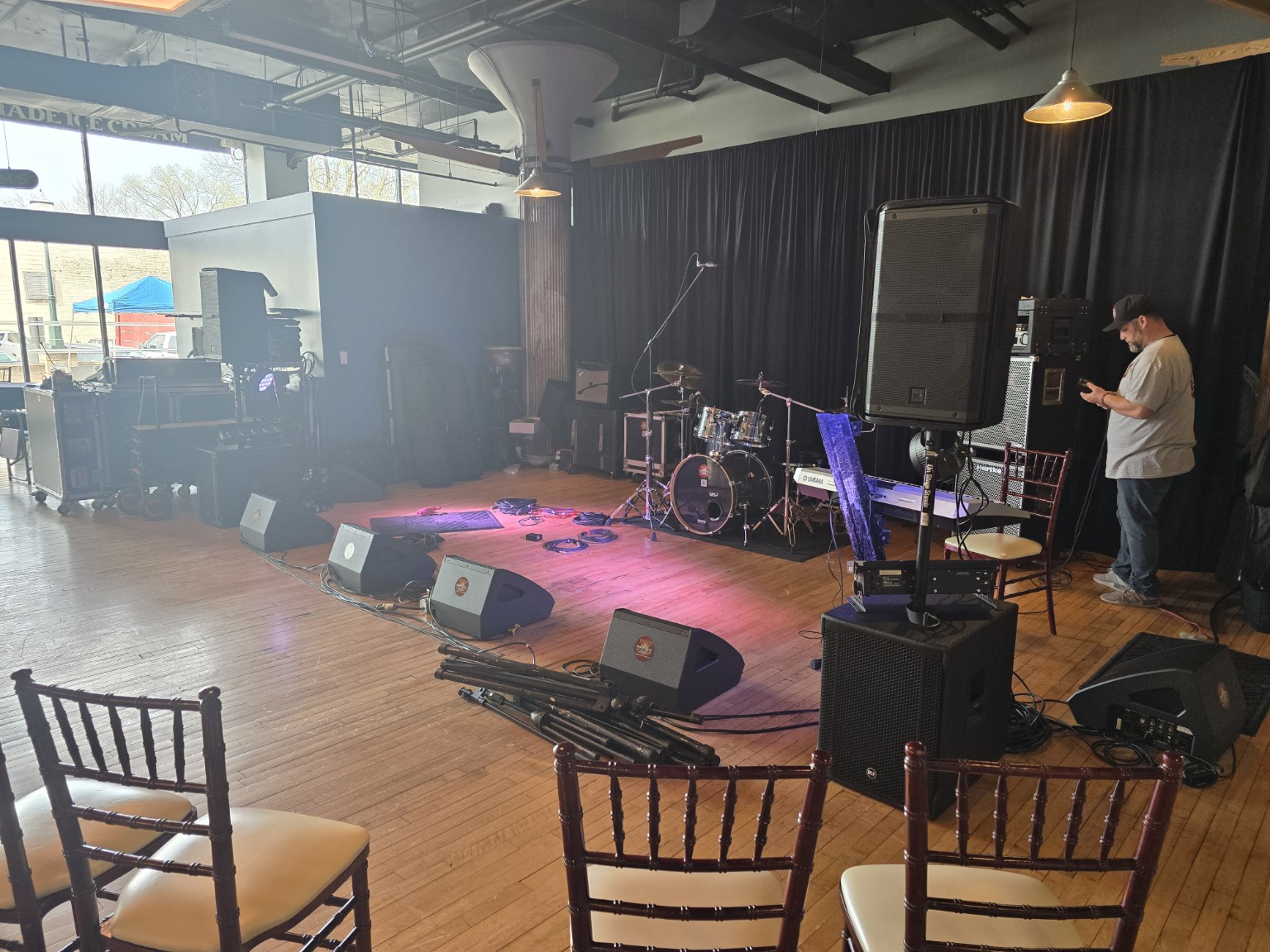 Prepared stage setup before the event begins